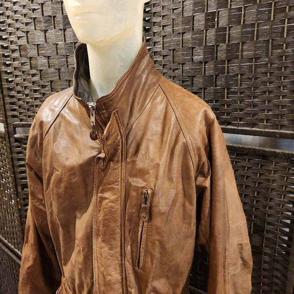 Vintage 80's Georgetown Leather Parka Jacket sz Medium - Picture 10 of 12